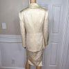 10-3875.jpg LOUIS FERAUD VTG 2PC Gold Floral Cotton Acetate Lined Dress (SZ 16) Suit (SZ 14)