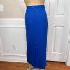 Ben Marc INT Polyester Metallic Skirt Suit Size 14 Blue Lined Faux Pockets 2PC