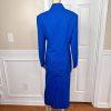 Ben Marc INT Polyester Metallic Skirt Suit Size 14 Blue Lined Faux Pockets 2PC