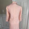 KASPER Rose Pink Linen Rayon Open Front Embroidered Skirt (Sz 10) Suit (Sz 12)