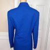 Ben Marc INT Polyester Metallic Skirt Suit Size 14 Blue Lined Faux Pockets 2PC