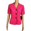 Le Suit Women Polyester Pant Suit Size 6 Black Pink Lined Short Sleeves 2PC New