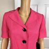 Le Suit Women Polyester Pant Suit Size 6 Black Pink Lined Short Sleeves 2PC New