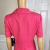 Le Suit Women Polyester Pant Suit Size 6 Black Pink Lined Short Sleeves 2PC New