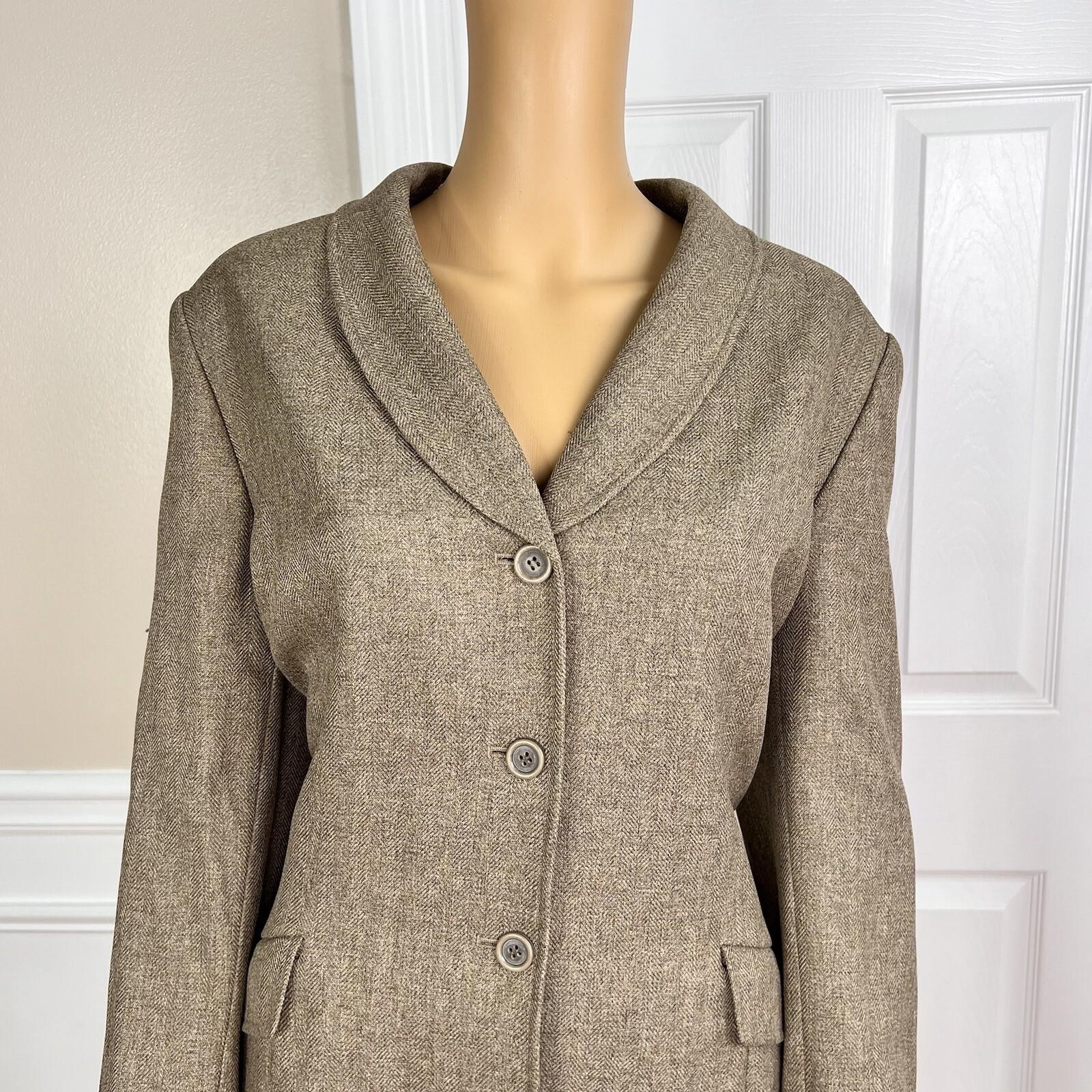Collections For Le Suit Polyester Pant Suit Size 16 Taupe Shawl Collar 2PC New