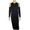 New Felicity & Coco Black Stretch Slimming Cold Shoulder Midi Dress Size M