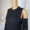 New Felicity & Coco Black Stretch Slimming Cold Shoulder Midi Dress Size M