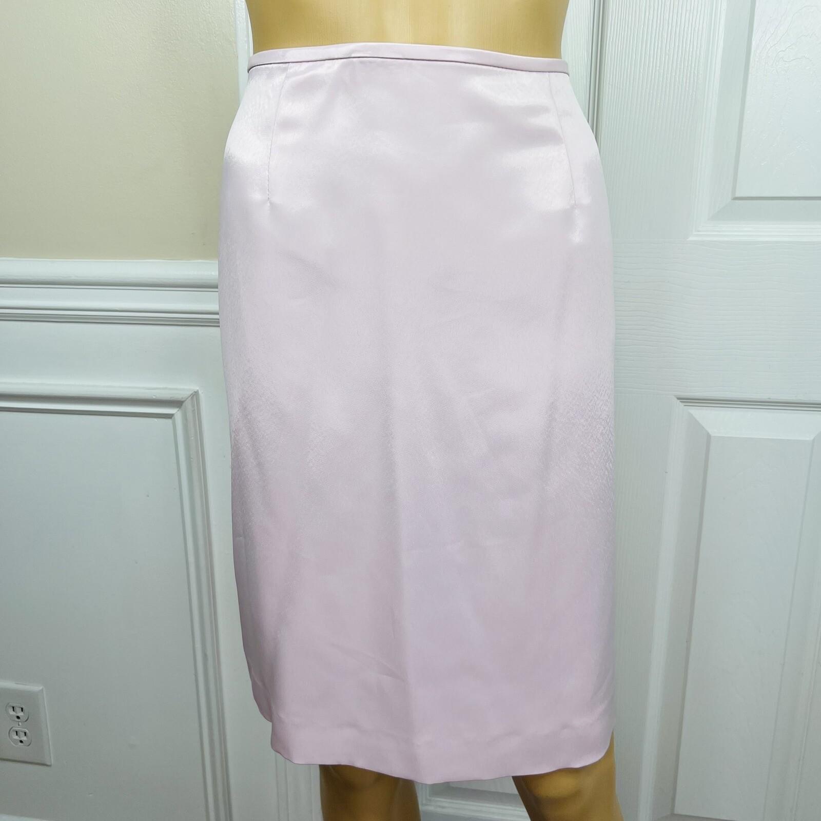 10-3924.jpg Le Suit Polyester Skirt Suit Size 10P Pink Notch Collar Bell Sleeves 2PC New
