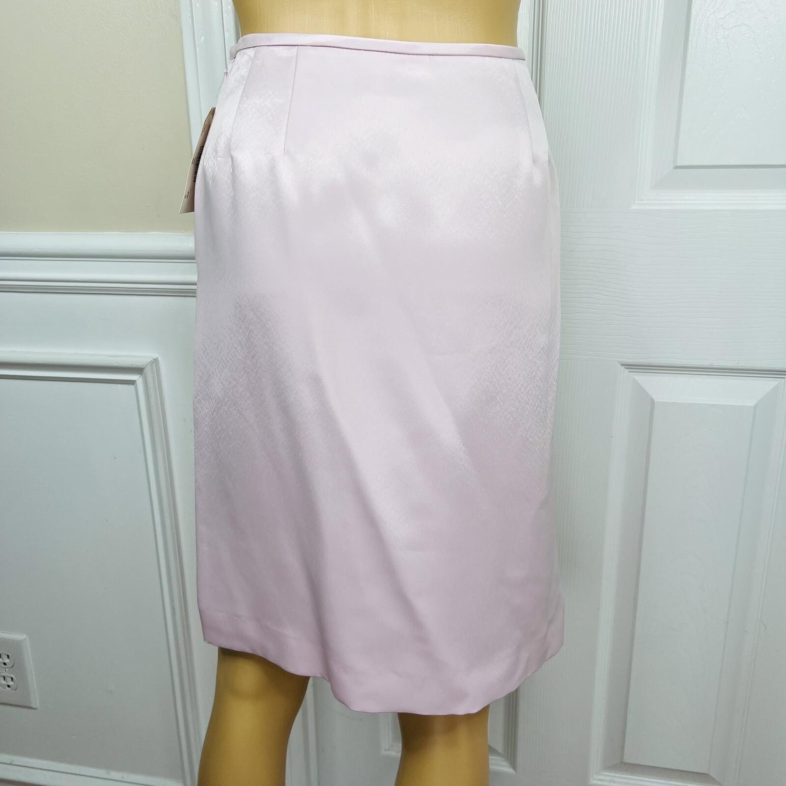 10-3925.jpg Le Suit Polyester Skirt Suit Size 10P Pink Notch Collar Bell Sleeves 2PC New