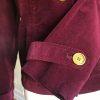 JONES NEW YORK Burgundy Cotton Stretch Velour Stand Up Collar Jacket Size M