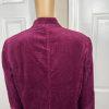 JONES NEW YORK Burgundy Cotton Stretch Velour Stand Up Collar Jacket Size M