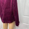 JONES NEW YORK Burgundy Cotton Stretch Velour Stand Up Collar Jacket Size M