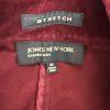 JONES NEW YORK Burgundy Cotton Stretch Velour Stand Up Collar Jacket Size M