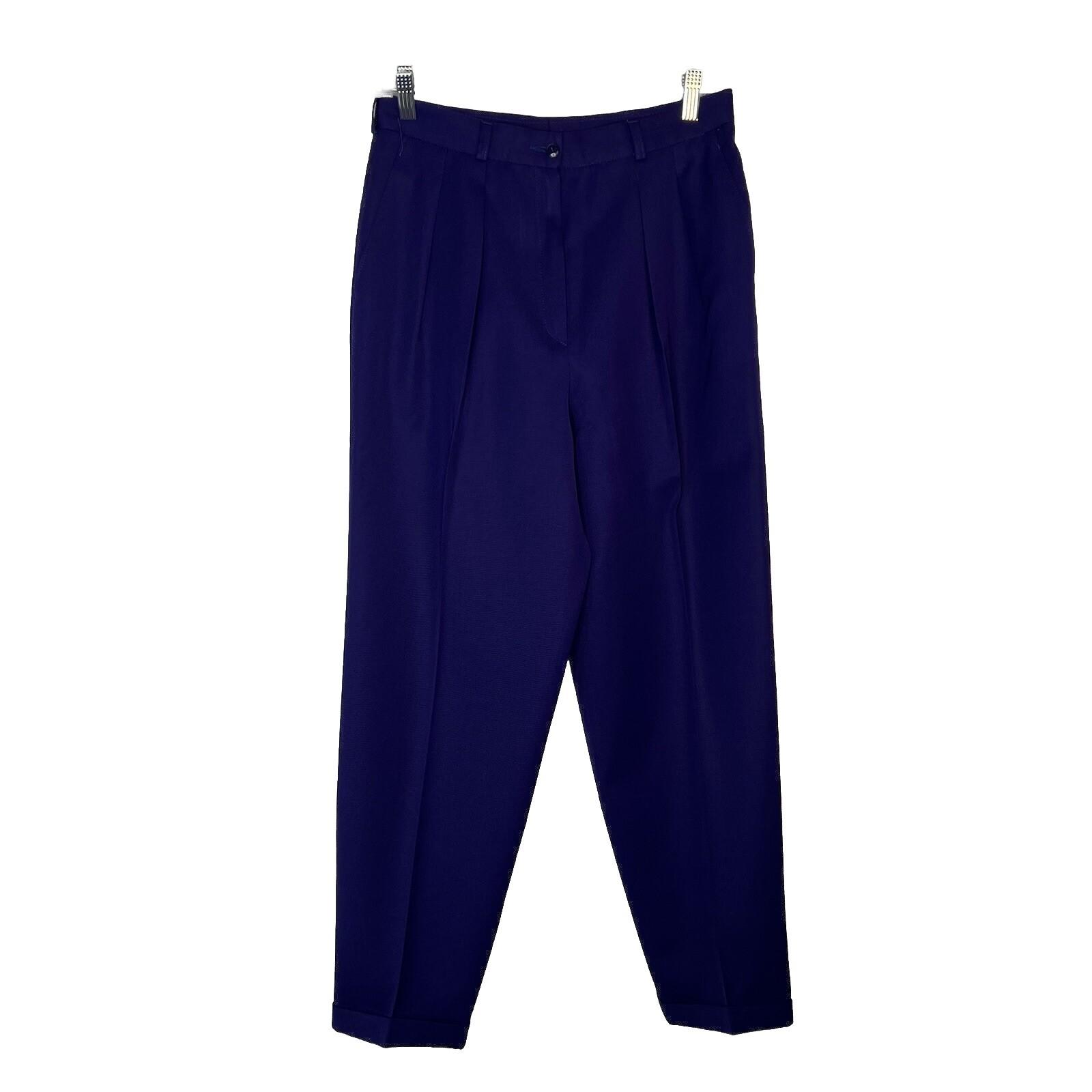 Le Painty Vintage Wool Pant Size Eu 42 Pleated Front Purple Dress Pants Pockets