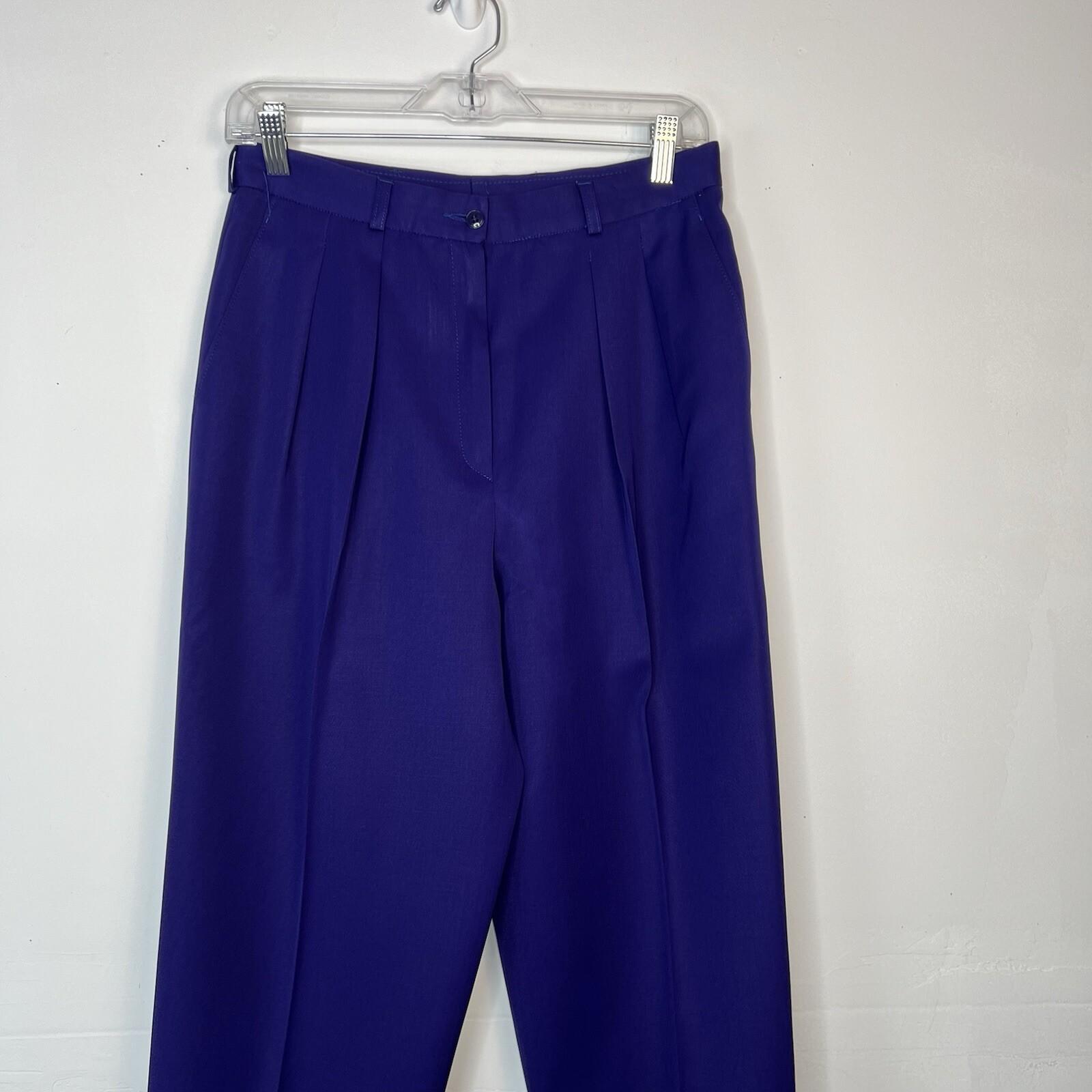Le Painty Vintage Wool Pant Size Eu 42 Pleated Front Purple Dress Pants Pockets
