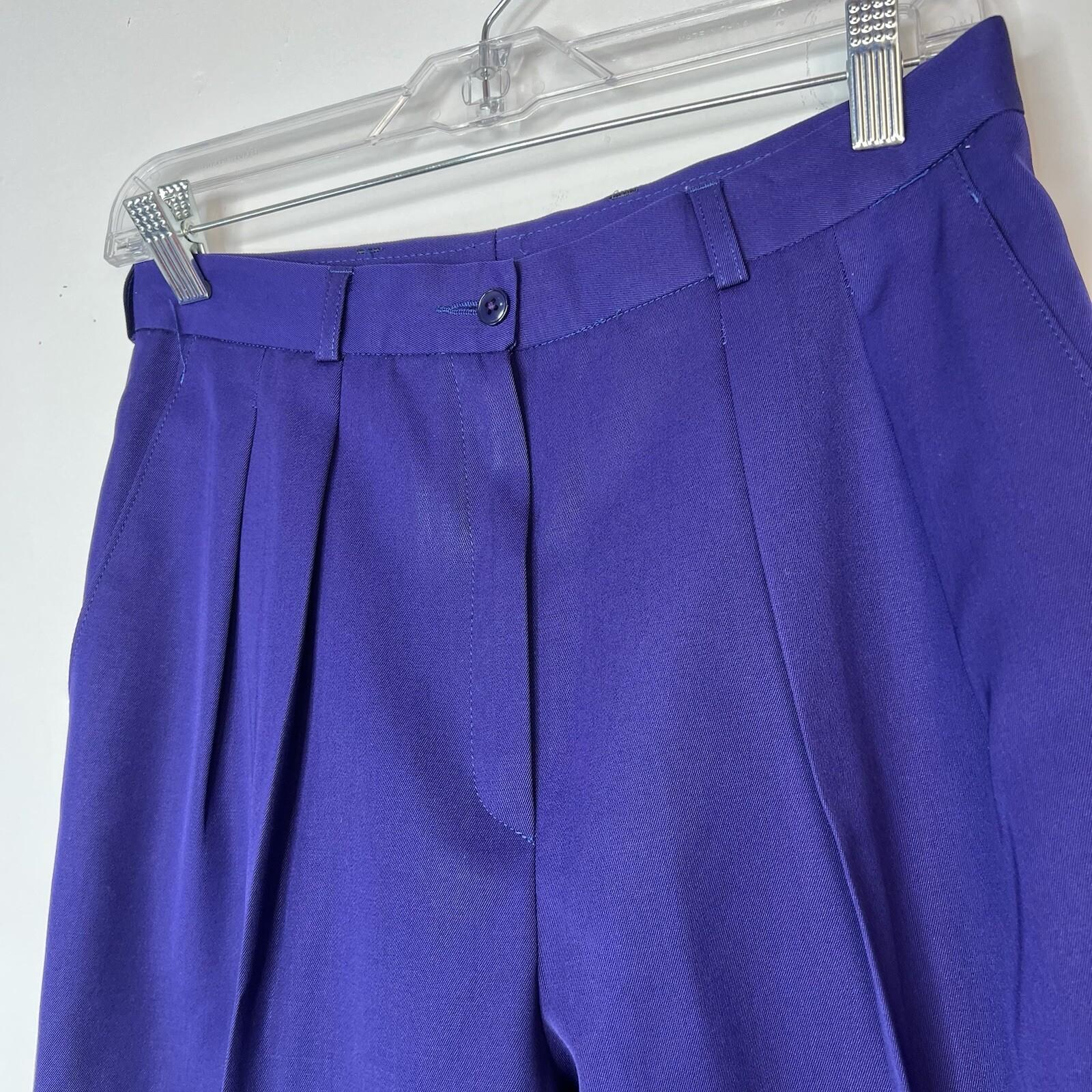Le Painty Vintage Wool Pant Size Eu 42 Pleated Front Purple Dress Pants Pockets