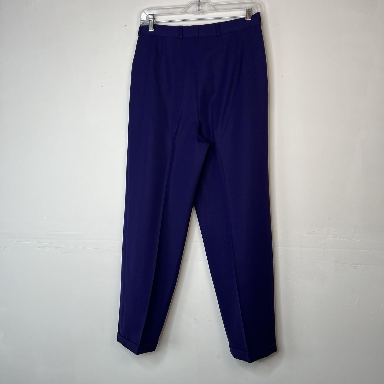 Le Painty Vintage Wool Pant Size Eu 42 Pleated Front Purple Dress Pants Pockets