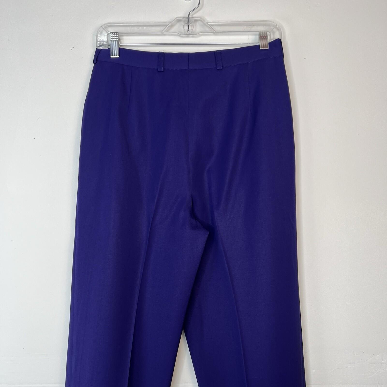 Le Painty Vintage Wool Pant Size Eu 42 Pleated Front Purple Dress Pants Pockets