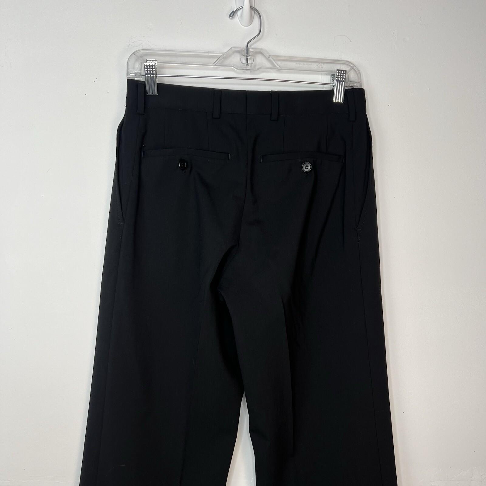 10-3949.jpg Boss Hugo Boss Wool Stretch Men Dress Pants Size 36S X 29 Black Elegant Business