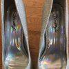 Her style Peep Toe Silver Pumps Size 9