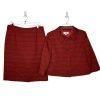 Le Suit Women Polyester Skirt Suit 14 Burnt Orange 3/4 Sleeves Textured 2PC