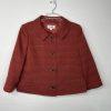 Le Suit Women Polyester Skirt Suit 14 Burnt Orange 3/4 Sleeves Textured 2PC