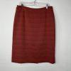 Le Suit Women Polyester Skirt Suit 14 Burnt Orange 3/4 Sleeves Textured 2PC