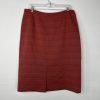Le Suit Women Polyester Skirt Suit 14 Burnt Orange 3/4 Sleeves Textured 2PC