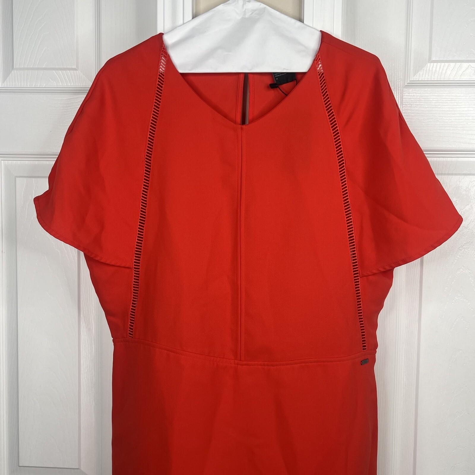 Armani Exchange Women Polyester Romper Size 14 Orange Short Kimono Sleeve New
