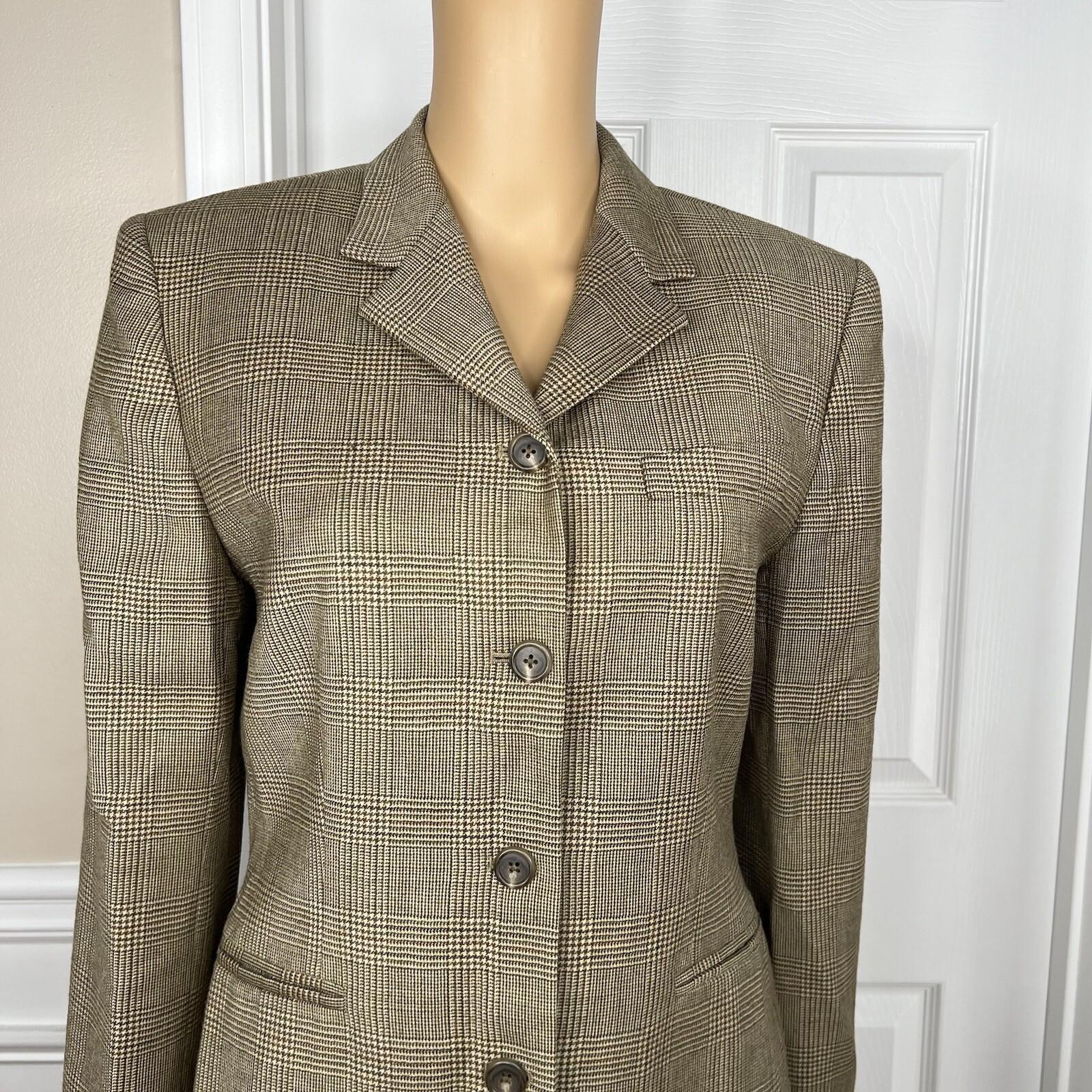 Lauren Ralph Lauren Wool Blazer Suit Size 8 Multicolor Striped Lined pockets