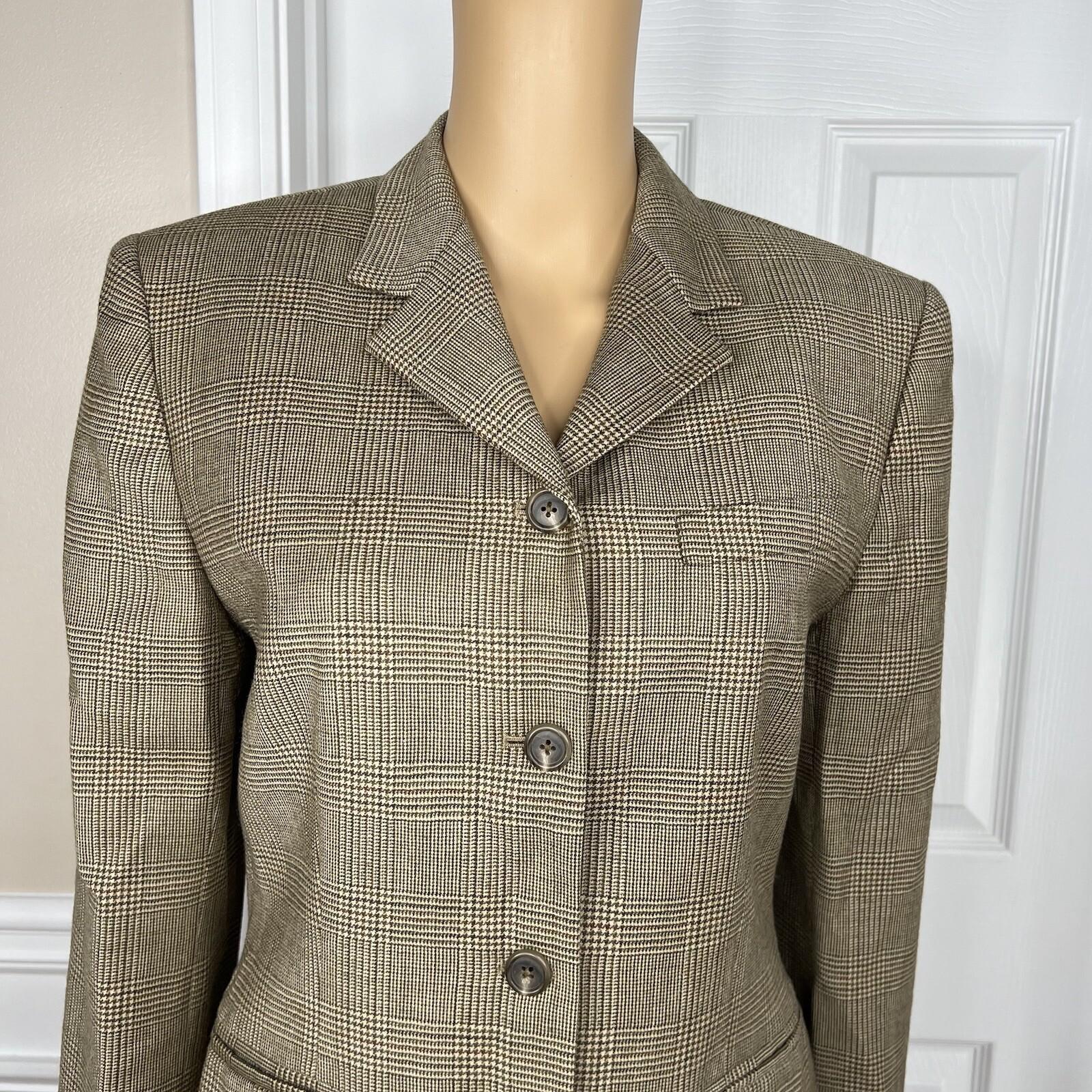 Lauren Ralph Lauren Wool Blazer Suit Size 8 Multicolor Striped Lined pockets