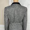 White House Black Market Tweed Blazer Size 6 Gray Black Metallic Belted New