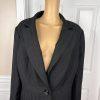 EVAN PICONE Black Striped Polyester Stretch Lined Career Blazer Size 18W