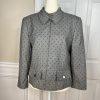 Escada Women New Wool Blazer Size 38 Gray Black Polka Dot One Button 3/4 Sleeve