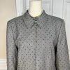 Escada Women New Wool Blazer Size 38 Gray Black Polka Dot One Button 3/4 Sleeve