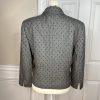 Escada Women New Wool Blazer Size 38 Gray Black Polka Dot One Button 3/4 Sleeve