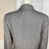 Escada Women New Wool Blazer Size 38 Gray Black Polka Dot One Button 3/4 Sleeve