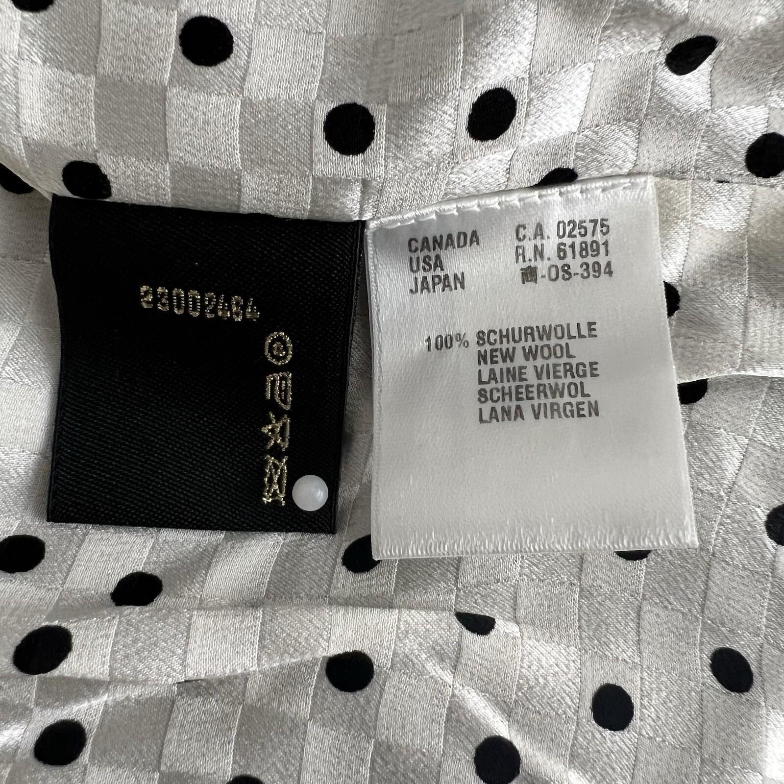 Escada Women New Wool Blazer Size 38 Gray Black Polka Dot One Button 3/4 Sleeve
