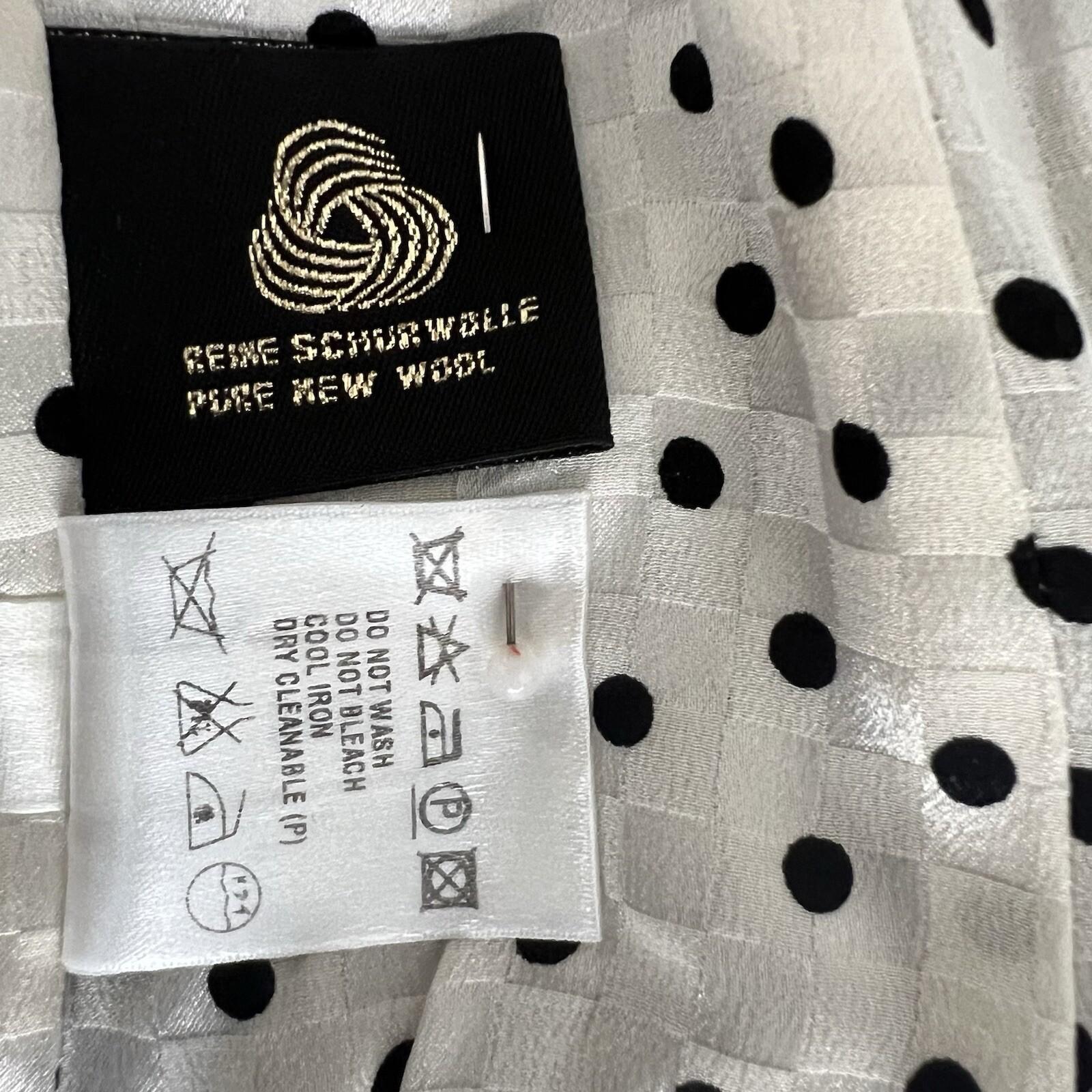 Escada Women New Wool Blazer Size 38 Gray Black Polka Dot One Button 3/4 Sleeve