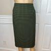 LARRY LEVINE Polyester Skirt Suit Size 12 Green Black Lined Houndstooth 2PC