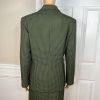 LARRY LEVINE Polyester Skirt Suit Size 12 Green Black Lined Houndstooth 2PC