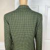 LARRY LEVINE Polyester Skirt Suit Size 12 Green Black Lined Houndstooth 2PC