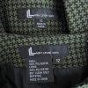 LARRY LEVINE Polyester Skirt Suit Size 12 Green Black Lined Houndstooth 2PC