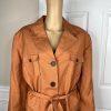 Levine Classics Rayon Linen Skirt Suit 22 W Pumpkin Belted pockets Lined 2PC