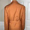 Levine Classics Rayon Linen Skirt Suit 22 W Pumpkin Belted pockets Lined 2PC