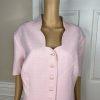Le Suit Women Polyester Skirt Suit 22W Pink Stand Up Collar Short Sleeves 2PC