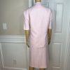 Le Suit Women Polyester Skirt Suit 22W Pink Stand Up Collar Short Sleeves 2PC