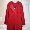 ADRIANNA PAPELL Red Stretch Scarlet Long Sleeve Back Zip Tuxedo Jumpsuit 4
