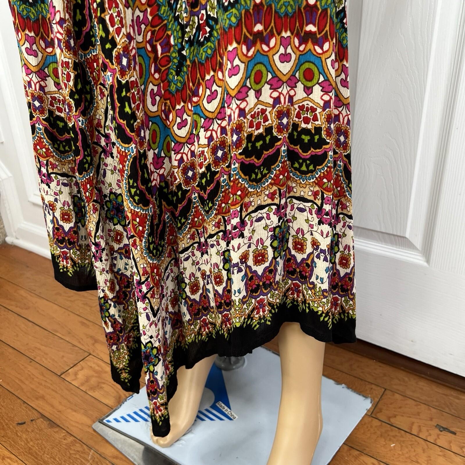 Bila Dress Size XL Sleeveless Maxi Scarf Smocked Bohemian Gypsy Boho Artsy