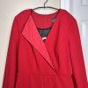 ADRIANNA PAPELL Red Stretch Scarlet Long Sleeve Back Zip Tuxedo Jumpsuit 4